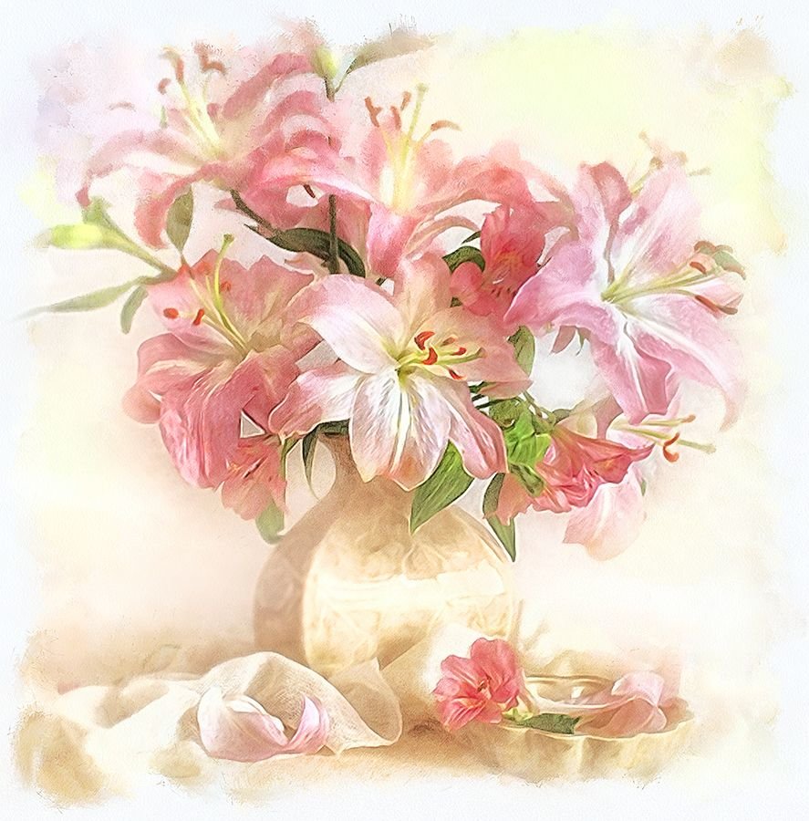 Лилии - лилии, букет, натюрморт, цветы - оригинал