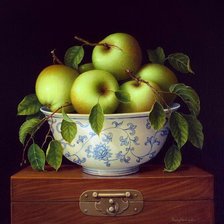 Схема вышивки «Натюрморт яблоки»