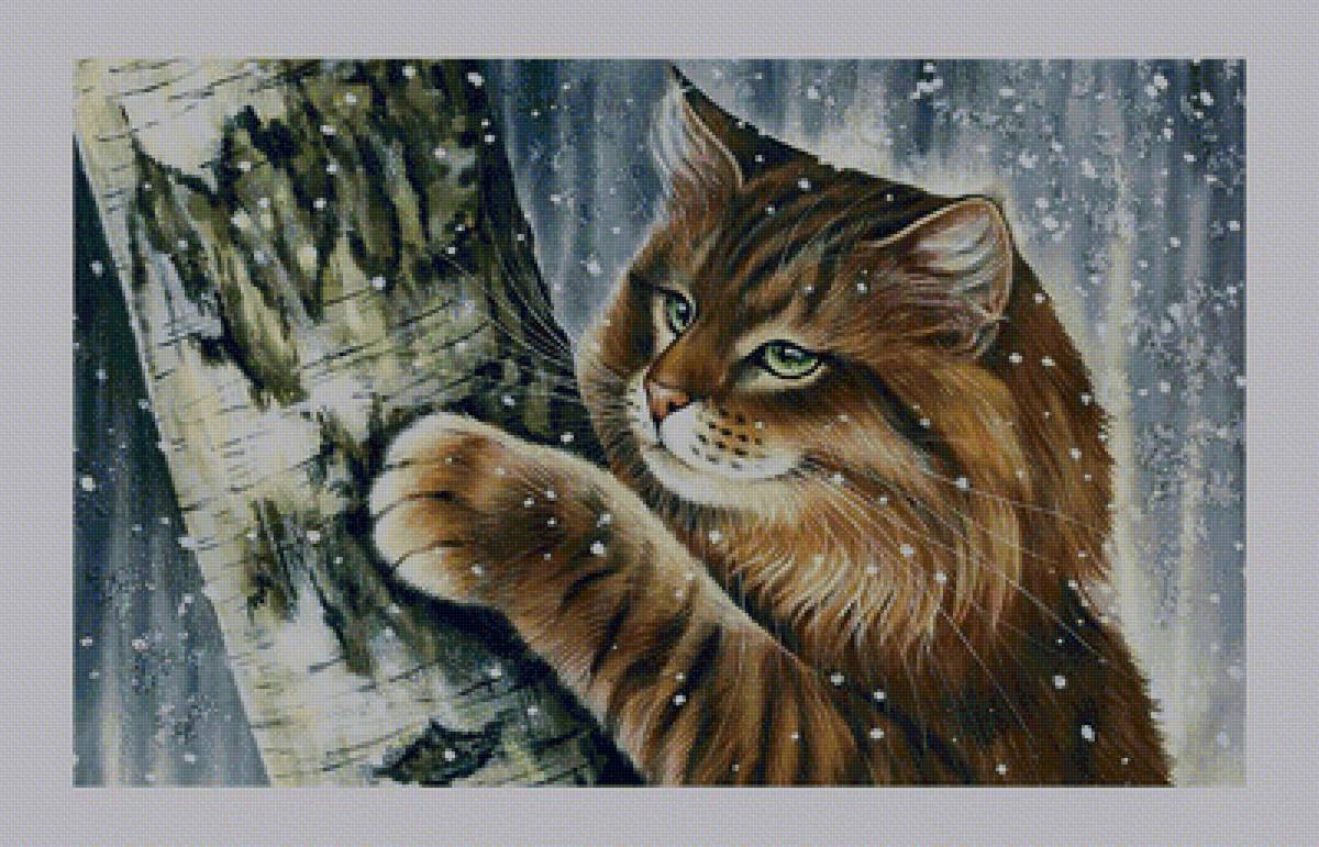 Котейка зимой - зима, кот - предпросмотр