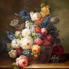 Схема вышивки «цветы в вазе»