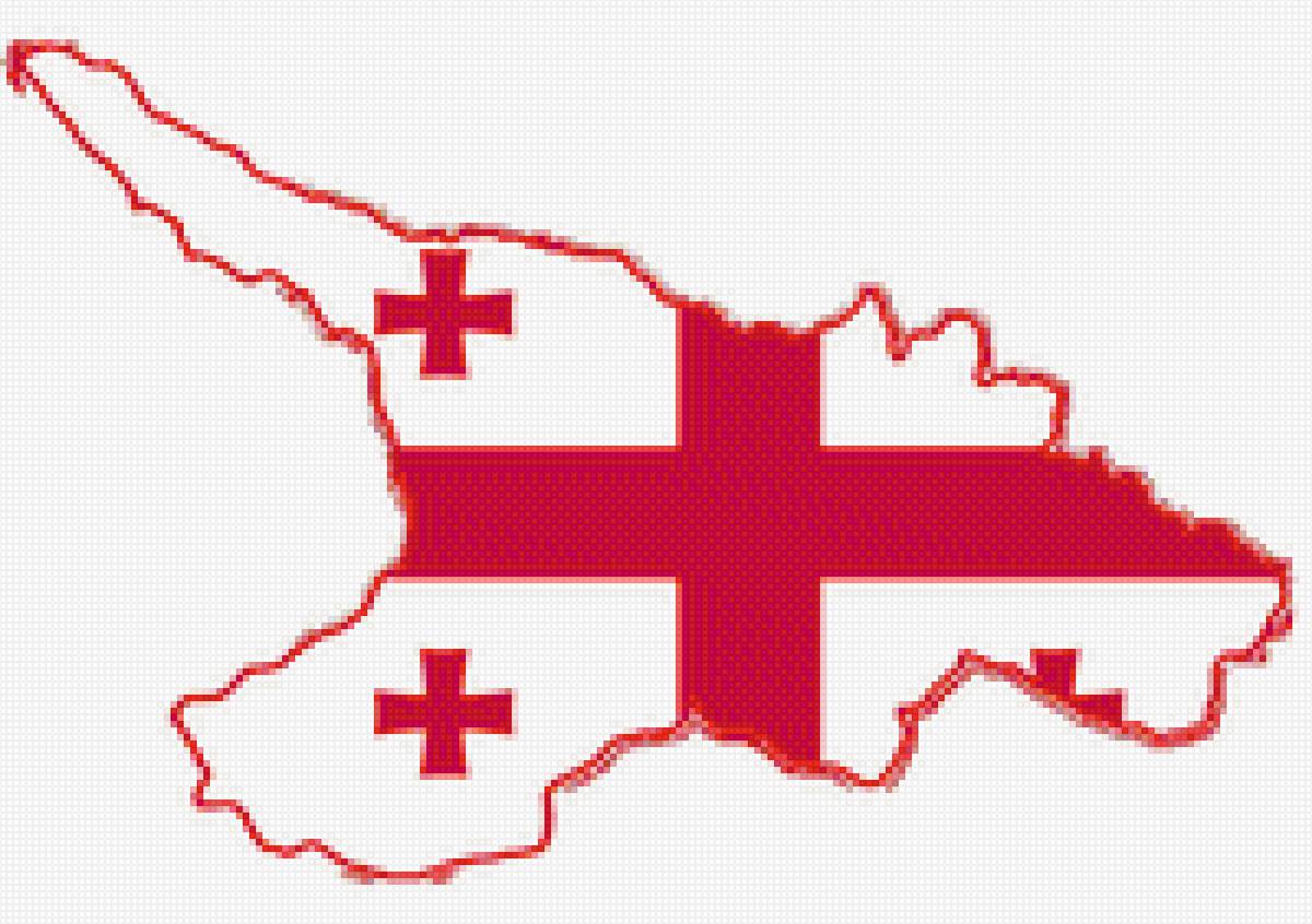 Грузия - #грузинскийфлаг, #флаг, #очертания страны, #грузия - предпросмотр