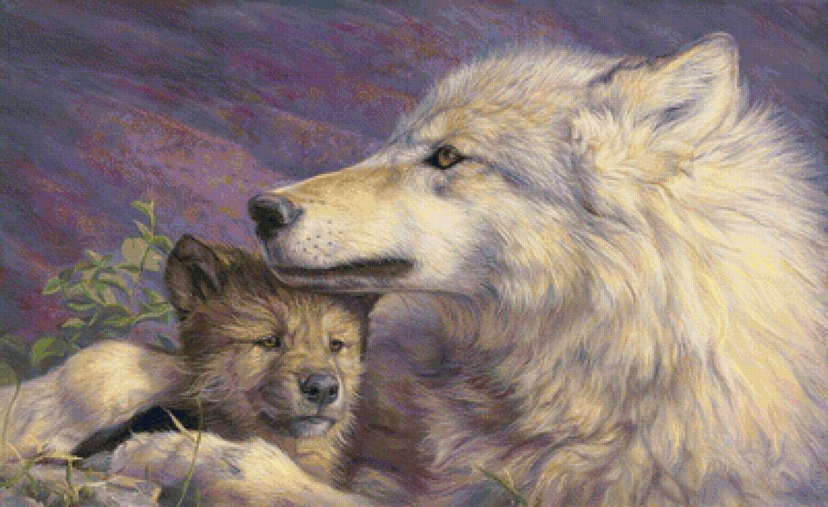 Волки - животные, волки, волк, волчонок, рисунок - предпросмотр