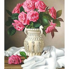 Оригинал схемы вышивки «Розы в вазе» (№1894010)
