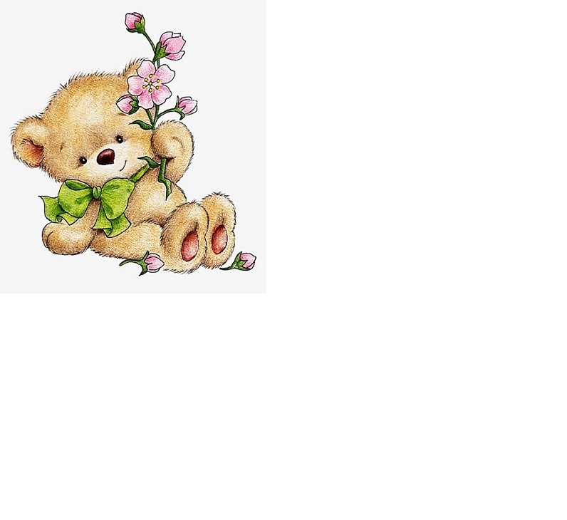 Медвежонок с цветочком /размер 187 х 200 крест с хорошим качеств - игрушки, медвежонок, детское - оригинал