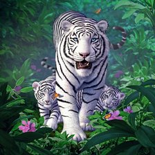 Оригинал схемы вышивки «Белые тигры» (№1896398)