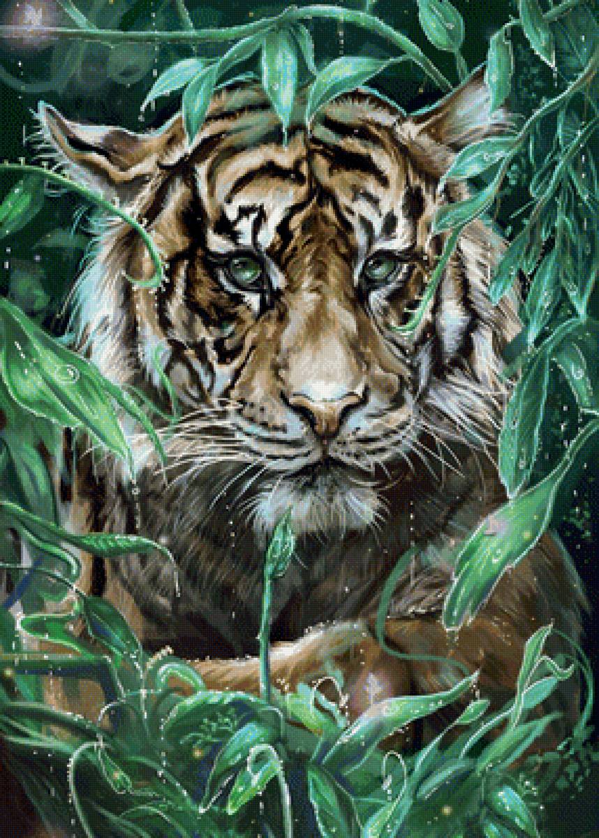 Тигр - рисунок, природа, тигр, животные - предпросмотр