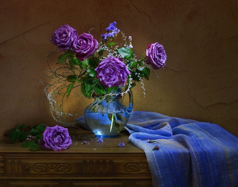 Розы - натюрморт, букет, цветы, розы - оригинал