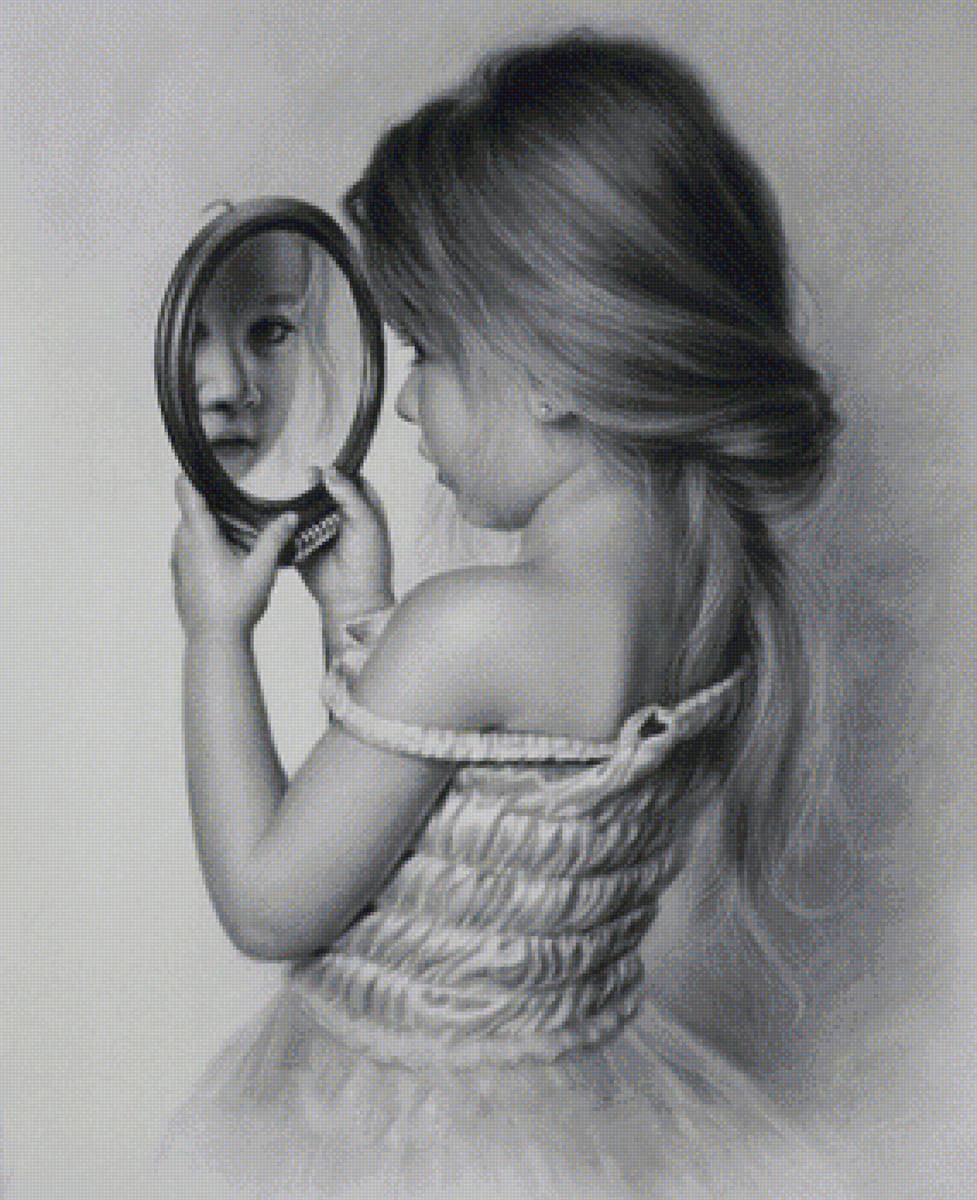 Кто на свете всех милее... - девочка зеркало отражение - предпросмотр
