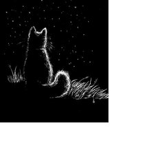Оригинал схемы вышивки «Кот и луна /размер 180 х 270 кр/» (№1901609)