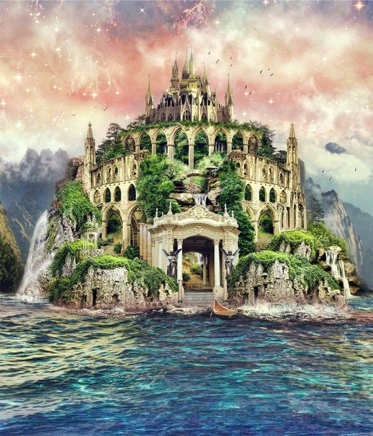 Замок у моря - лето, пейзаж, море, замок, природа - оригинал