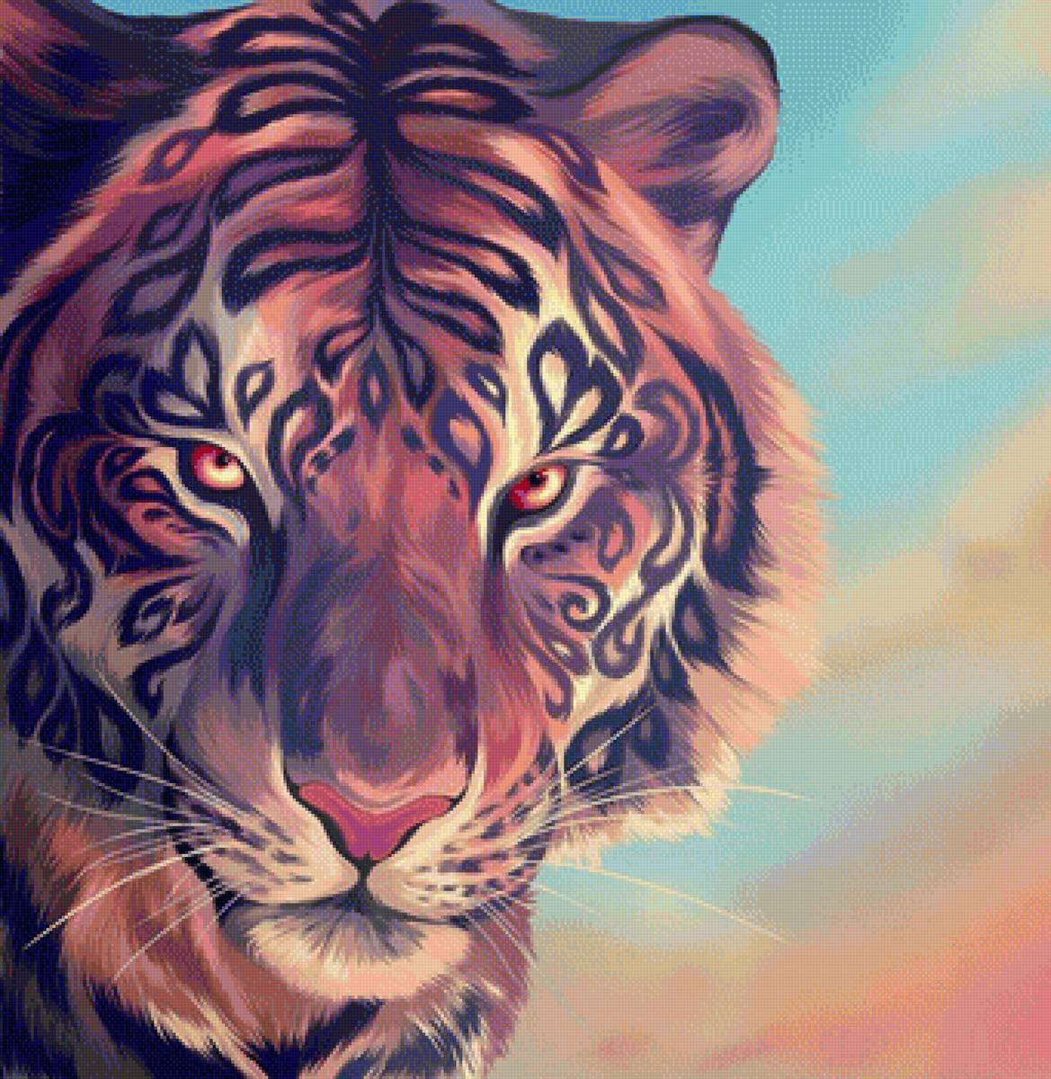Тигр - рисунок, тигр, животные - предпросмотр