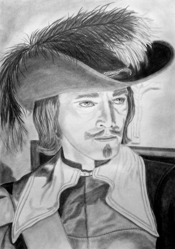 Арамис - портрет мужчины, мушкетер, шляпа, ретро - оригинал