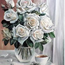 Оригинал схемы вышивки «Белые розы» (№1908863)