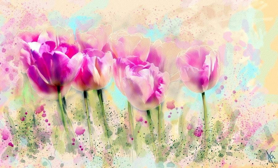 живопись Alberto Guillen - цветы, живопись - оригинал