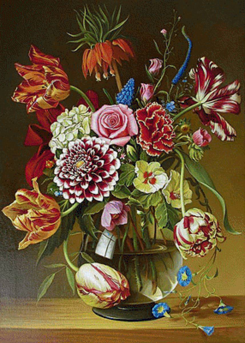 Натюрморт - цветы в вазе, букет, цветы - предпросмотр