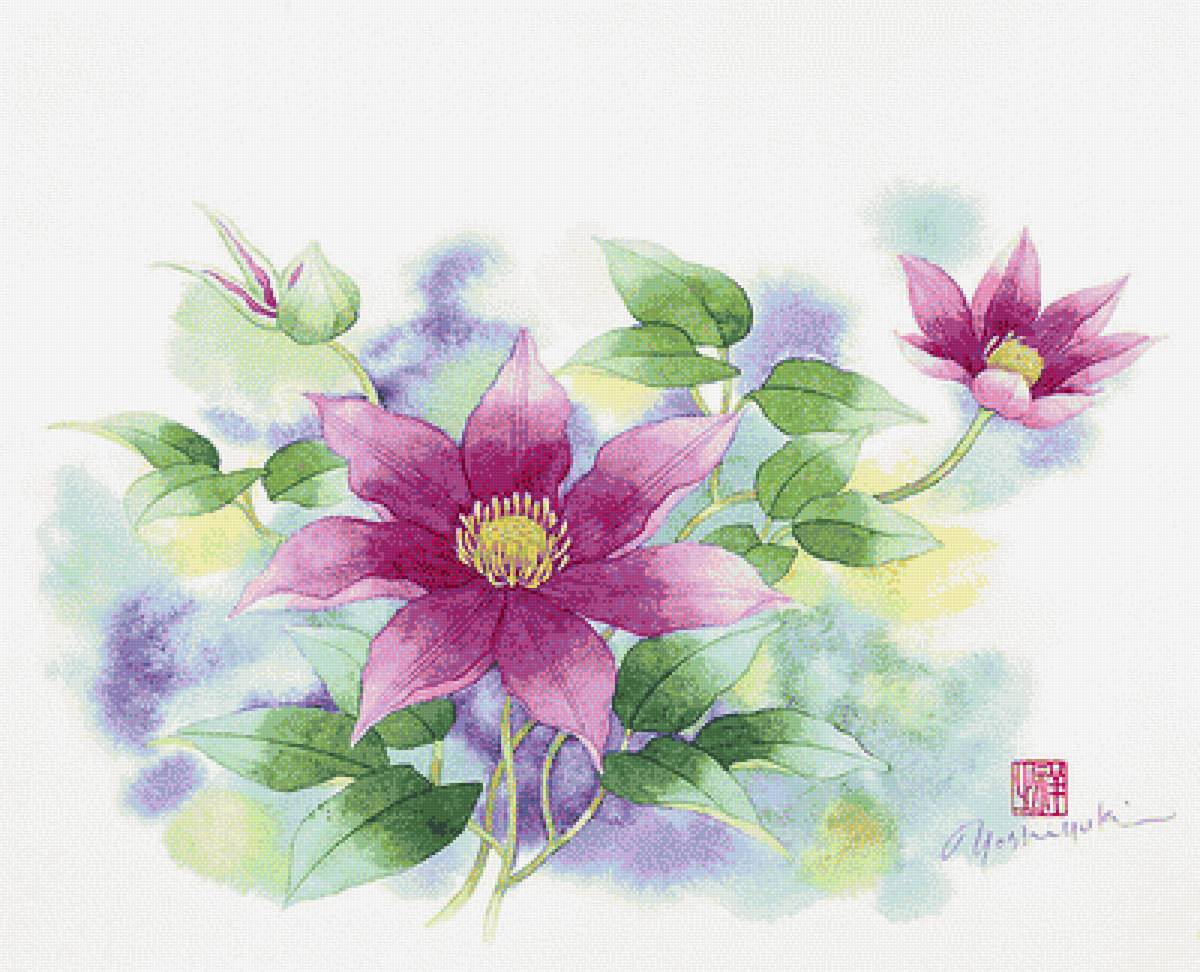 Акварель. Цветы. Ibaragi Yoshiyuki (Япония) - художники, акварель, цветы - предпросмотр