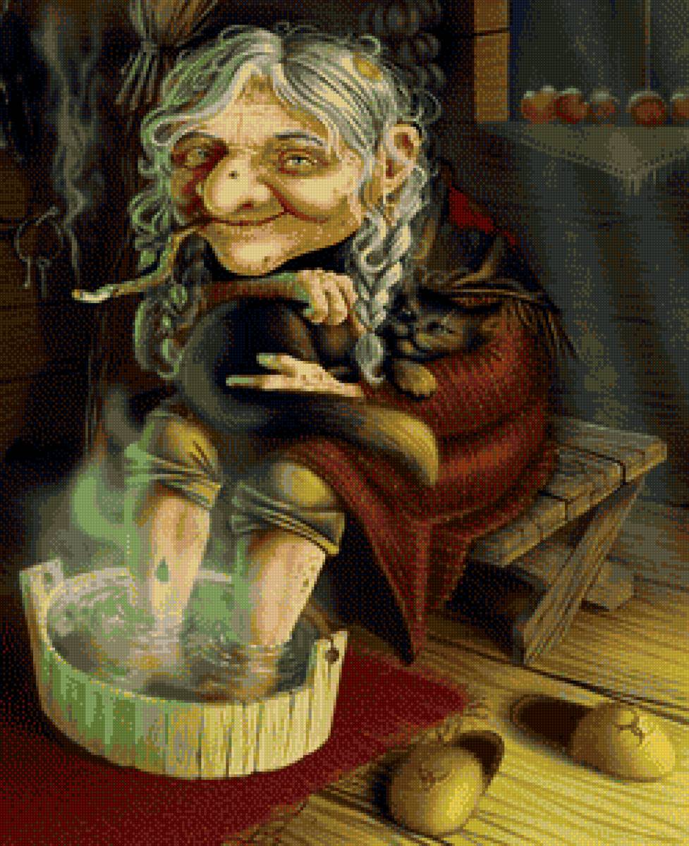 Баба Яга - ведьма, фэнтези, сказка, баба яга - предпросмотр