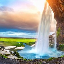 Схема вышивки «Seljalandsfoss waterfall in Iceland»