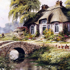 Cottage with a Bridge.