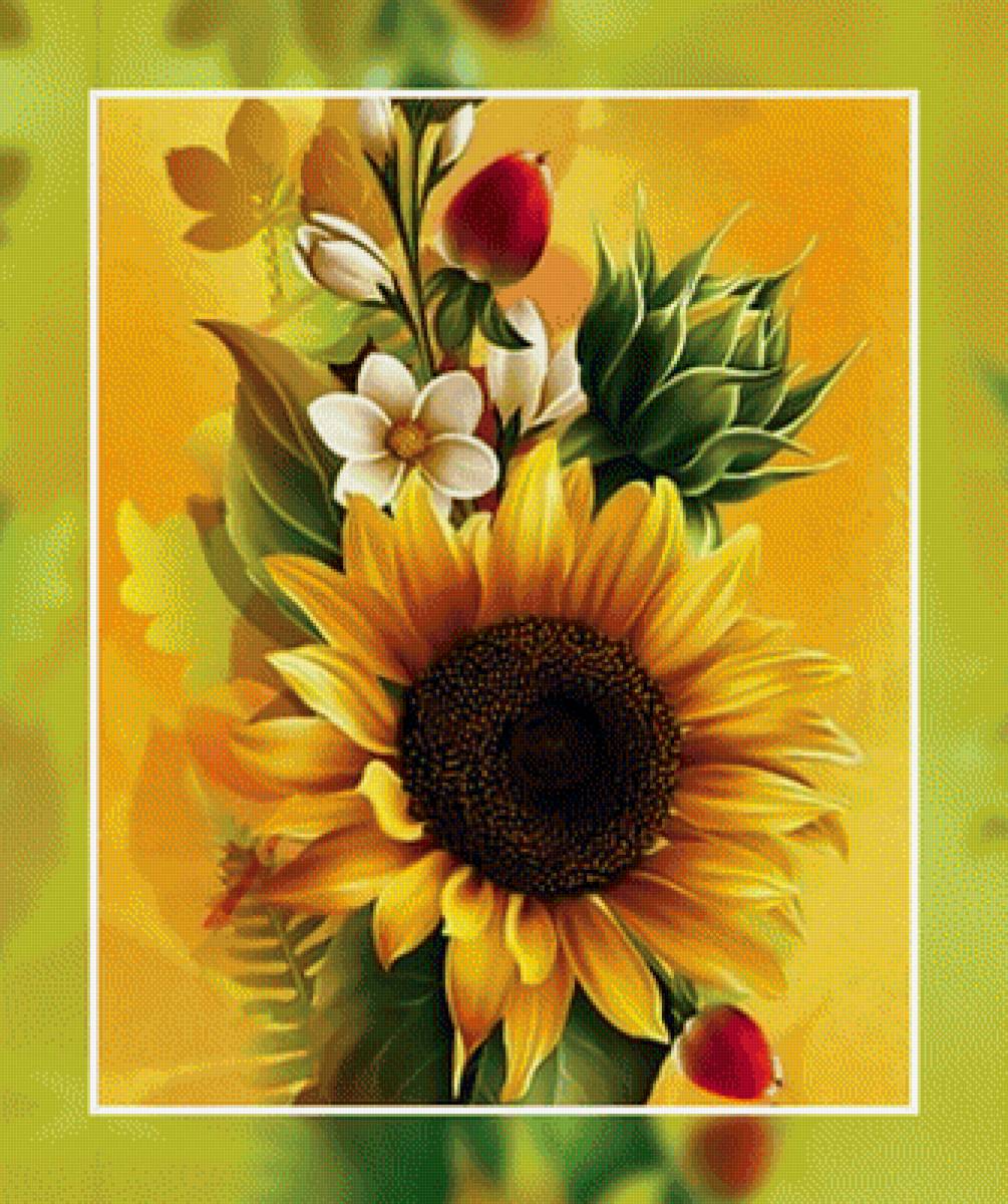 Солнечный букет - цветы подсолнухи букет - предпросмотр