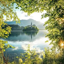 Схема вышивки «Пейзаж озеро Блед, Словения»