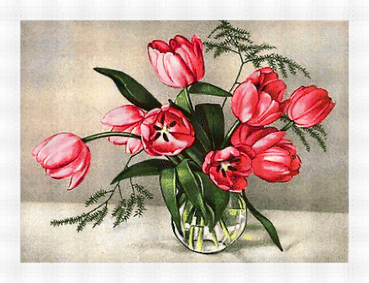 Серия "Букет". Тюльпаны - букет, цветы, тюльпаны, флора - предпросмотр