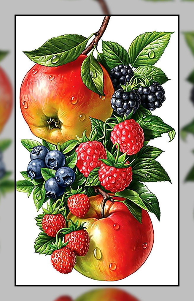 Фрукты- ягоды. - ягоды, яблоки., фрукты - оригинал