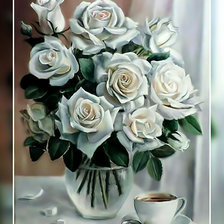 Оригинал схемы вышивки «Белые розы.» (№1943838)