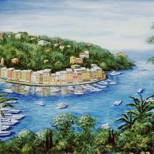 Схема вышивки «Portofino Majestic Panoramic View.»