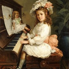 Оригинал схемы вышивки «юная пианистка» (№1945678)