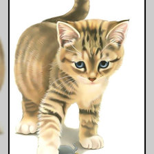 Оригинал схемы вышивки «Котёнок с мышкой.» (№1949058)