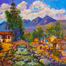 Схема вышивки «Andean Landscape.»