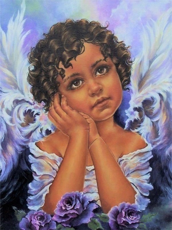 Темноволосый ангел - детское, ангел, ребенок - оригинал