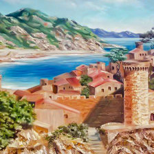 Схема вышивки «Tossa de Mar. View from Castle.»