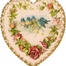 Схема вышивки «сердце с птицами»