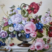 Схема вышивки «kvety,váza»