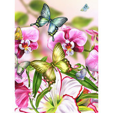 Оригинал схемы вышивки «Цветы и бабочки.» (№1958851)