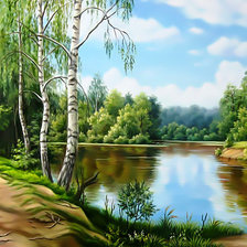 Пейзаж у реки.