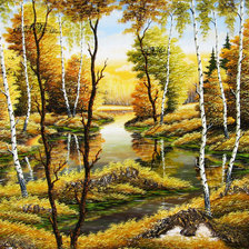 Оригинал схемы вышивки «Осенний пейзаж.» (№1962540)