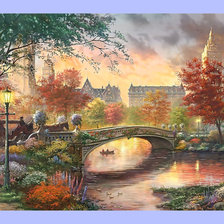 Схема вышивки «Осенний городской пейзаж.»