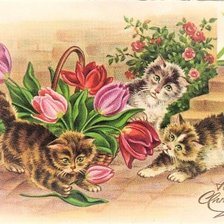 Оригинал схемы вышивки «mačiatka,tulipány» (№1963822)