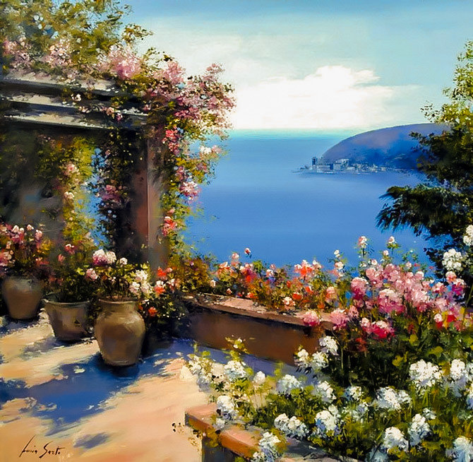 Mediterraneo. - lucia sarto paintings.seascapes.flowers and gardens. - оригинал