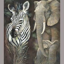 Схема вышивки «Зебра и слон.»