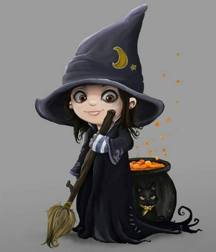 маленькая ведьма - колдовство, ночь, луна, магия, маленькая, ведьма, хэллоуин - оригинал