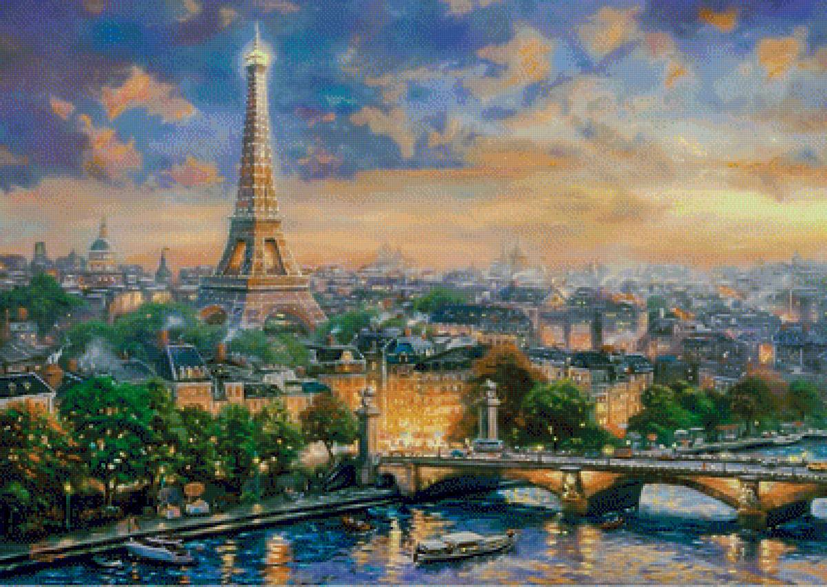 Paris,City of Love. - thomas kinkade paintings.cityscape.scenary. - предпросмотр