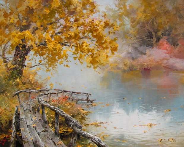 Lake. Silence. - by volodymyr klemazov, пейзаж, природа, вода - оригинал