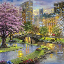 Схема вышивки «Petals of Spring in Central Park.»