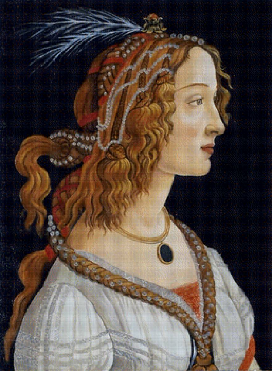 Ренесанс Портрет девушки - ренесанс, портрет девушки с длинными волосами, живопись - предпросмотр