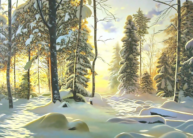 Красота зимнего леса. - пейзаж, солнце, лес, закат, снег, зима, восход - оригинал