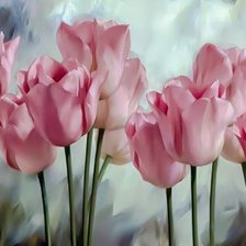 Схема вышивки «Pink Tulips.»
